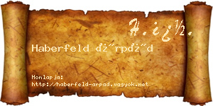 Haberfeld Árpád névjegykártya